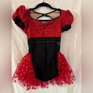 Red and Black Girls Dress Large & Hair clip